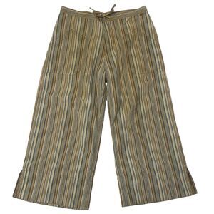 Girls Xhilaration Capri Pants M 7/8 Cropped Boho Linen Y2K Striped